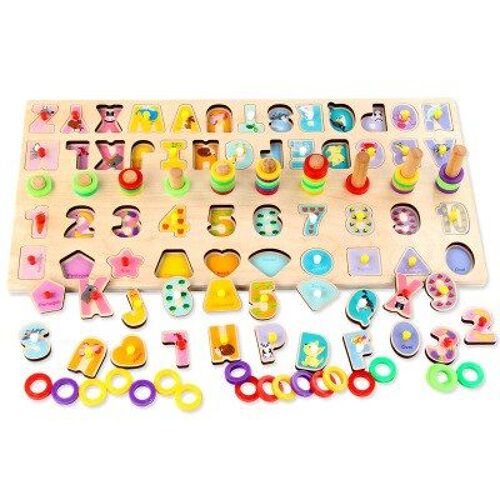 Jouet Montessori En Bois Pour Bébés, Apprendre À Compter Les Nombres, Forme Géométrique, Cognition, Éducation Précoce, Enseignement Des Maths