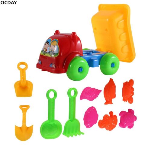 Jouets De Plage Créatifs Pour Enfants, 11 Pièces/Ensemble, Camion, Jeu De Dragage De Sable, Ensemble De Jouets Éducatifs, Cadeau Pour Le Nouvel An