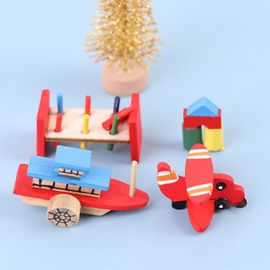 Blocs De Construction En Bois Pour Maison De Poupée, 4 Pièces/Ensemble, Bateau Miniature, Jouets Modèles D'Avion