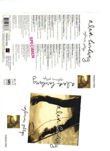 Jaquette Vhs Alain Bashung Confessions Publiques