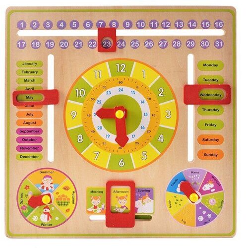 Horloge De Réveil En Bois Multifonction, Puzzle Pour La Petite Enfance, Outil D'Enseignement Cognitif Pour Enfants