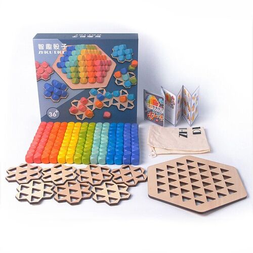 Cube De Dés Montessori En Bois Pour Enfants, Jouets, Art, Mosaïque, Puzzle De Couleurs, Jeu D'empilage, Éducatif, Créatif, Bricolage, Cadeaux