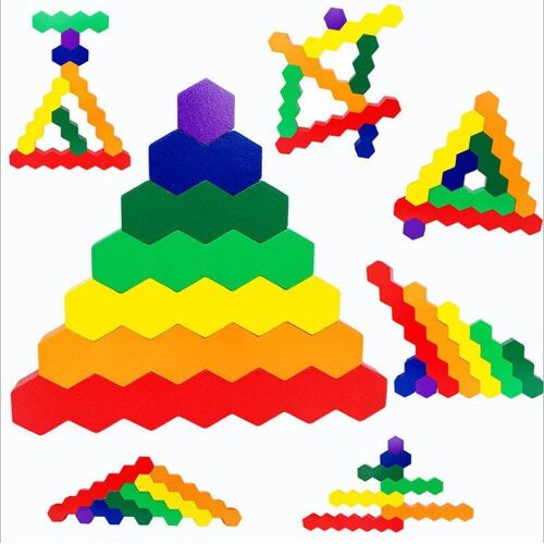 Jouets En Bois Pour Enfants, Blocs De Construction Créatifs En Nid D'Abeille Colorés, Jouets Éducatifs Pour La Maternelle