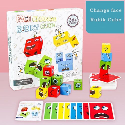 Blocs De Construction Pour Enfants, Cube Qui Change De Visage, Jeu De Société, Puzzle, Jouets Montessori, Niveau En Bois, Jeu De Réflexion, Défi, Nouvelle Collection