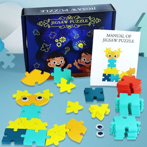 Puzzle Créatif Montessori En Bois Pour Enfants, 44 Pièces, Jouet Cognitif De Forme Géométrique, Éducation Précoce
