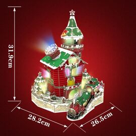 Puzzle Tridimensionnel 3d Avec Lumières Led, Perle Noire De Victoire Royale, Maison De Noël, Jouet D'Assemblage, Cadeau Pour Enfants