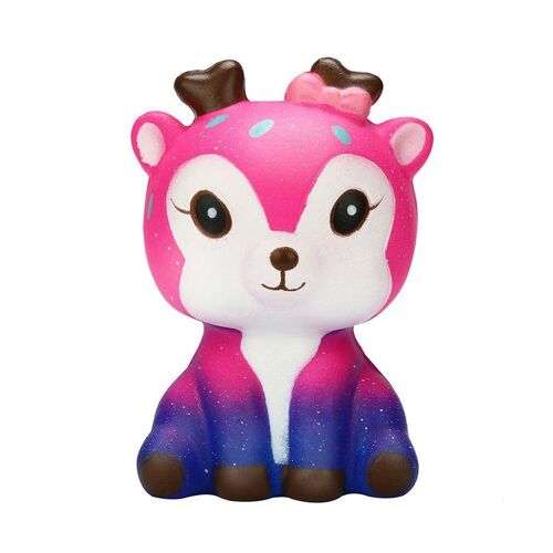 Jouet Squishy de cerf de galaxie de dessin animé, jouet de décompression en PVC souple à rebond lent
