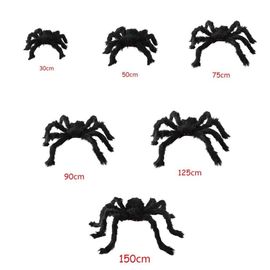 Araignée Géante Noire En Peluche D'Horreur, Accessoires De Décoration De Fête D'Halloween, Jouets Pour Enfants, Décor De Maison Hantée