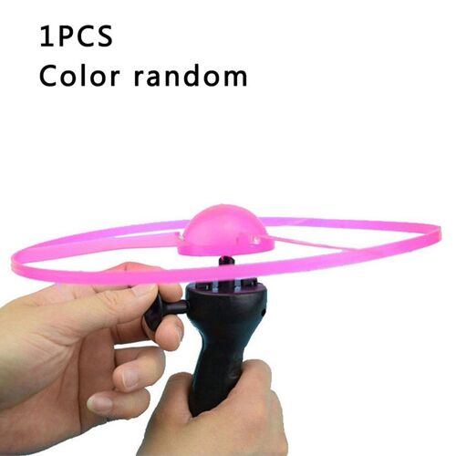 Toupie Volante Lumineuse Pour Enfant, Avec Manche, Amusant, Ovni, Avec Led, Jeu D'extérieur, Jouets Pour Garçon Et Fille, Couleur Aléatoire