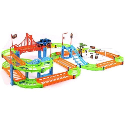 Voiture De Course Avec Train De Vitesse, Nouveau Modèle, Bricolage, Variété De Pistes Colorées Électriques, Puzzle Amusant, Jouet À Assembler, Cadeau D'anniversaire Pour Enfants