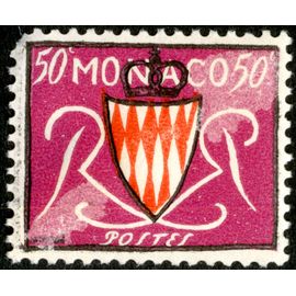 Timbre Oblitéré Monaco, Postes, 50 C