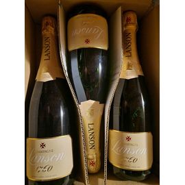 Carton De 3 Btls De Champagne Lanson 1760 Ivory Label Demi Sec