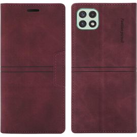 Coque Samsung Galaxy A22 5g, Etui Portefeuille Samsung A22 5g [Magntique] Tpu Antichoc Housse Cuir Pour Samsung A22 5g [Fentes Pour Cartes] [Etui Rabat] Flip Case Pour Samsung A22 5g (Rouge)