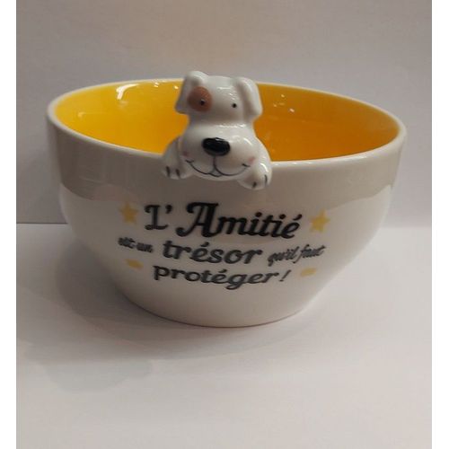 Bol Ceramique Relief Chien L'amitie
