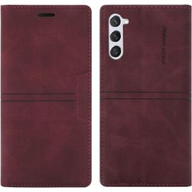 Coque Samsung Galaxy S23 Plus, Etui Samsung S23 Plus [Magntique] TPU Antichoc Housse Cuir pour Samsung S23 Plus [Fentes pour Cartes] [Etui Rabat] Flip Case pour Samsung S23 Plus (Rouge)