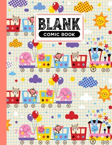 Blank Comic Book: Premium Train Cover Blank Comic Book, Create Your Own Story, Journal, Notebook, Sketchbook For Kids And Adults, 120 Pages - Size 8.5" X 11" Notebook By Mina Krause