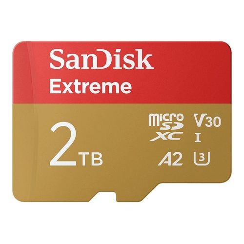 SanDisk Extreme - Carte mémoire flash (adaptateur microSDHC - SD inclus(e)) - 2 To - A2 / Video Class V30 / UHS-I U3 - microSDXC UHS-I