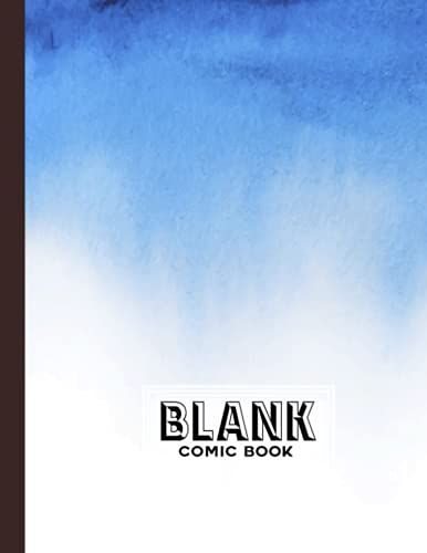 Blank Comic Book: Blue Ocean Watercolor Cover, Create Your Own Story, Journal, Notebook, Sketchbook For Kids And Adults, 120 Pages - Size 8.5" X 11" Notebook By Rosita Brandt