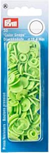 Prym 30 Boutons Pression Color-Snaps 12,4 Mm Ronde Vert Pomme