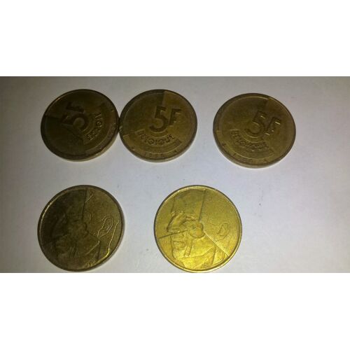 5 Francs Belge 1986