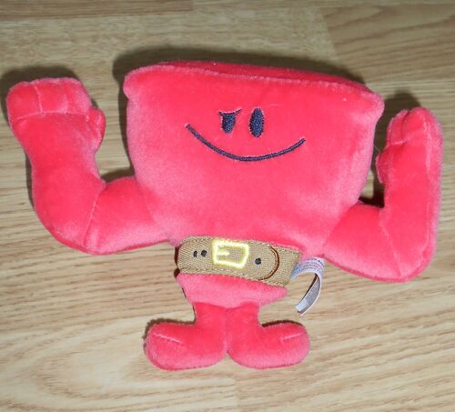 Peluche Doudou Mr Costaud Bonhomme Fisher-Price Monsieur Madame 13 Cm Rouge Ceinture Marron Aurora