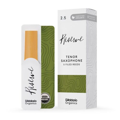 D'addario - 5 Anches Sax Ténor Organic Reserve, Force 2,5