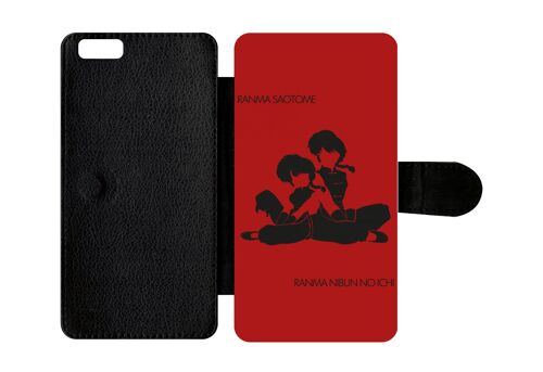 Etui À Rabat Iphone 6+ - Ranma - Simili-Cuir - Noir