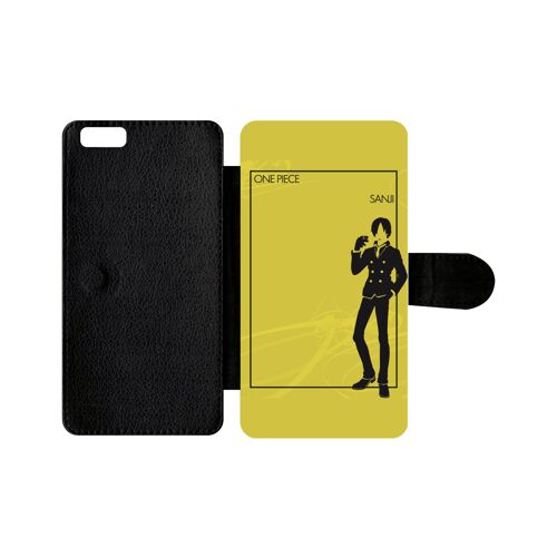 Etui À Rabat Iphone 6s+ - One Piece Sanji - Simili-Cuir - Noir
