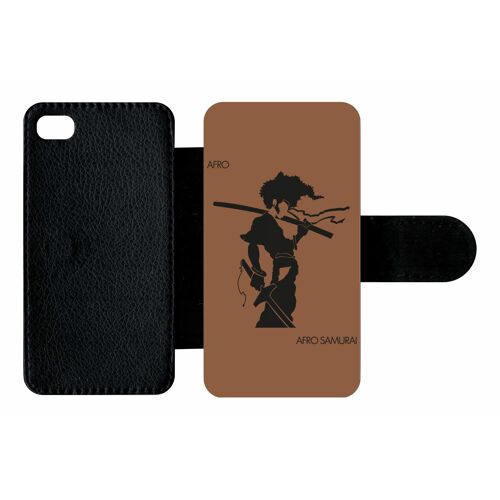 Etui À Rabat Iphone 4s - Afro Afro Samurai - Simili-Cuir - Noir
