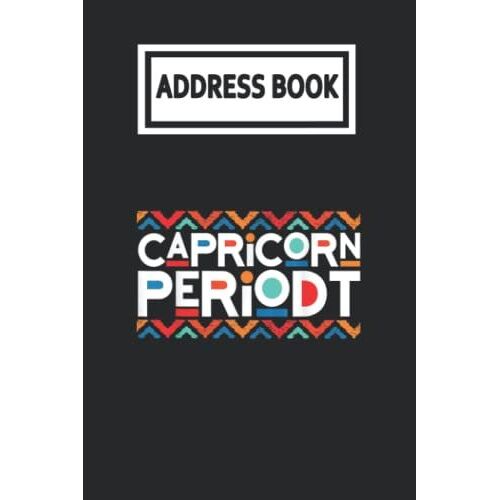 Address Book: Capricorn Periodt Zodiac Sign African American Telephone & Contact Address Book With Alphabetical Tabs. Small Size 6x9 Organizer And Notes With A-Z Index For Women Men