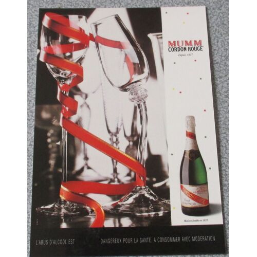 Carte Postale Publicitaire Du Champagne Mumm Cordon Rouge - 10x15cm