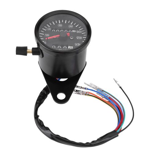 Compteur KiloméTrique De Moto Noir, 60mm, Indicateur De Vitesse Avec Indicateur
