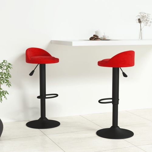 Vidaxl Tabourets De Bar Lot De 2 Rouge Bordeaux Velours