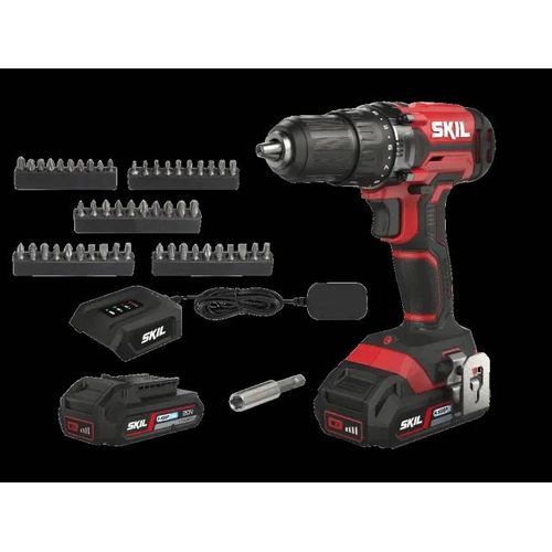 SKIL 18V Perceuse-visseuse sans fil | 2x 2,5 Ah Batterie | Chargeur | Coffret d'embouts