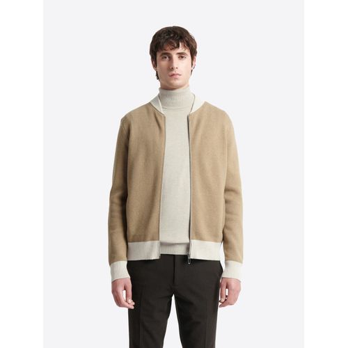 Gilet Col Teddy Coton-Cachemire Bicolore