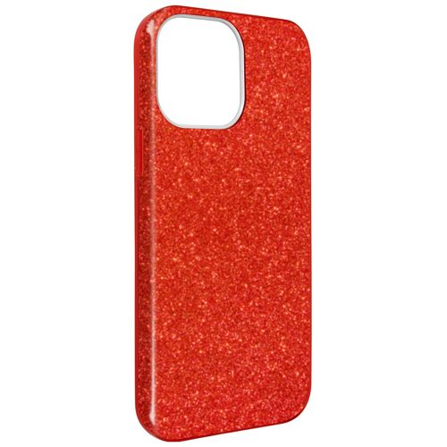 Coque iPhone 13 Pro Max Paillette Amovible Silicone Semi-rigide rouge