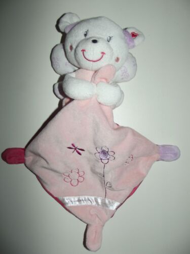 Doudou Mouchoir Ours Ourson Oursonne Pommette Intermarché Ailes De Papillon Fleur Jouet Bebe Naissance Enfant Comfort Blanket Comforter Soft Toy Peluche 