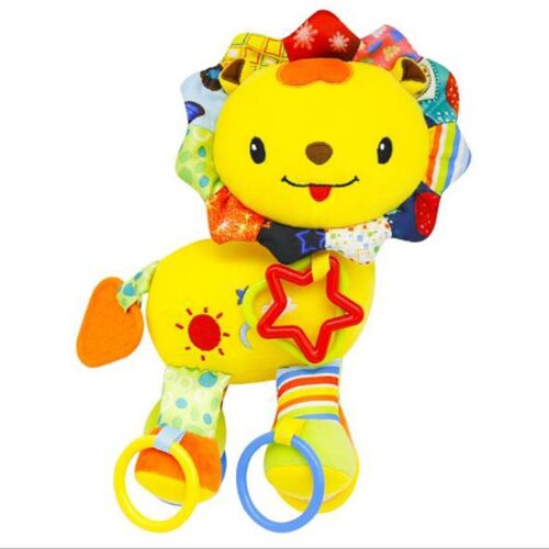 Hochet de lit confortable pour bébé, petit Lion, jouet de poussette suspendu, anneau de dentition en peluche