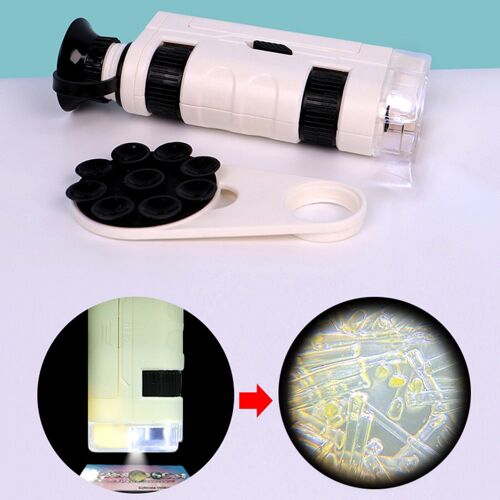 Mini Loupe De Poche Pour Enfants, Microscope À Grossissement 80-120x