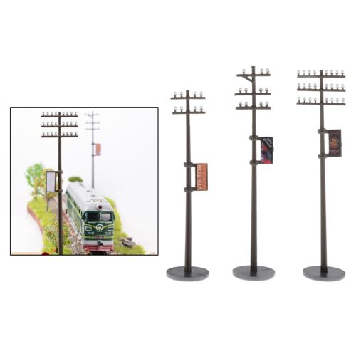 Pôles De Téléphone À Échelle Ho 1:87, 3 Pièces/Kit, Pour Modèle De Parc De Train Architecture Dioramas