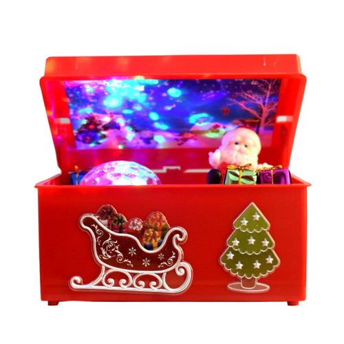 Boîte À Musique Créative De Noël Avec Lumière De Couleur Père Noël, Électrique, Haut Et Bas, Jouets Musicaux Lumineux, Cadeau De Nouvel An Pour Enfants