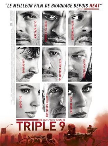 Triple 9 /Neuf - Véritable Affiche De Cinéma Pliée - Format 40x60 Cm -De John Hillcoat Avec Casey Affleck, Chiwetel Ejiofor, Anthony Mackie, Clifton Collins Jr., Aaron Paul, Norman Reedus - 2016