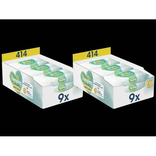 9x Pampers Lingettes Pour Bébé Harmony New Baby | 46 Pièces