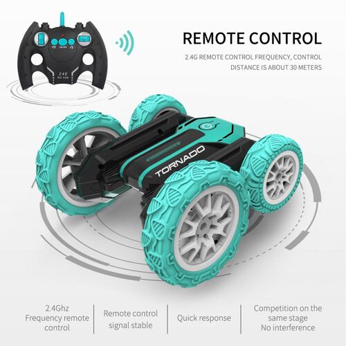 Voiture De Cascadeur Rc À Roulettes Pour Enfants, Jouet À Rotation De 360 Degrés