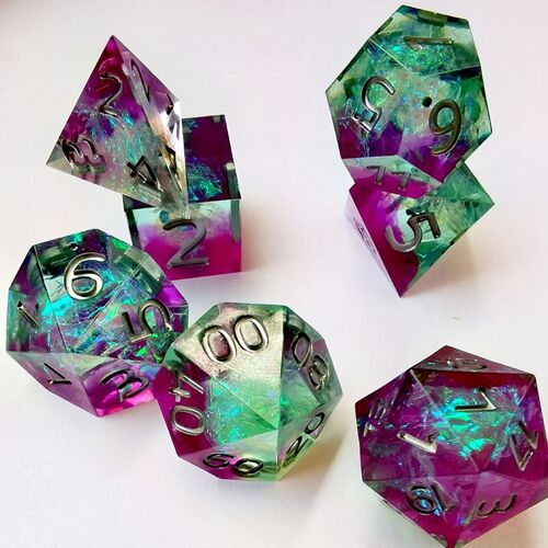 Ensemble De Dés Polyédriques Transparents, Deux Couleurs, D4 D6 D8 D10 D % D12 D20, Pour Jeu De Rôle, Jeu De Rôle Esthétique