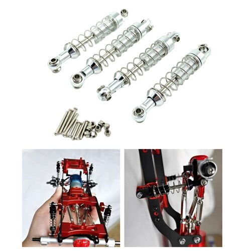 Amortisseurs De Voiture En Aluminium Rc, 4 Pièces, Pour Mn D90 D91 99s Wpl C14 C24 1:12 Rc, Chenille Tout-Terrain De Remplacement-Générique