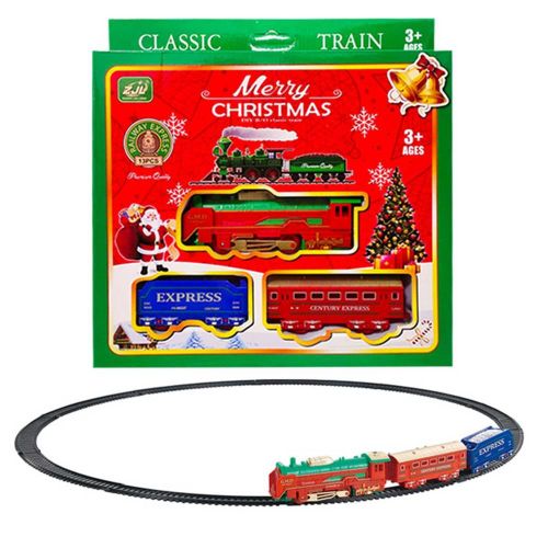 Jeu de Train électrique de noël pour enfants, jeu de construction, petite piste de Train, musique légère électrique, course, transport sur route