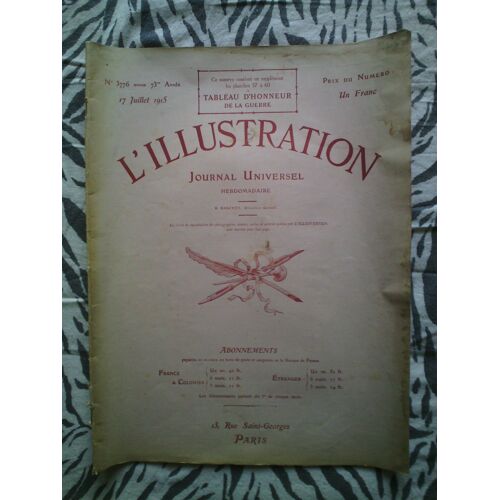 L'illustration N°3776 Du 17/07/1915