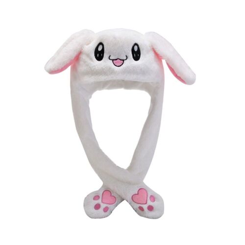 Chapeau Led En Peluche Avec Oreilles De Lapin En Mouvement, Casquette De Fête Cosplay Avec Oreillettes Brillantes, Cadeau Pour Adultes Et Enfants