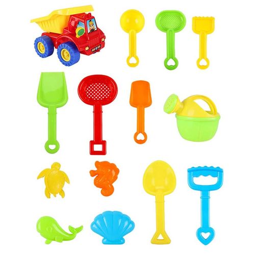 Ensemble De Jouets De Plage Pour Enfants, Château De Plage, Jouets D'Eau De Sable, Jouets De Salle De Bain Pour Tout-Petits, Chariot De Jeu D'Eau De Sable En Plein Air, 14 Pièces